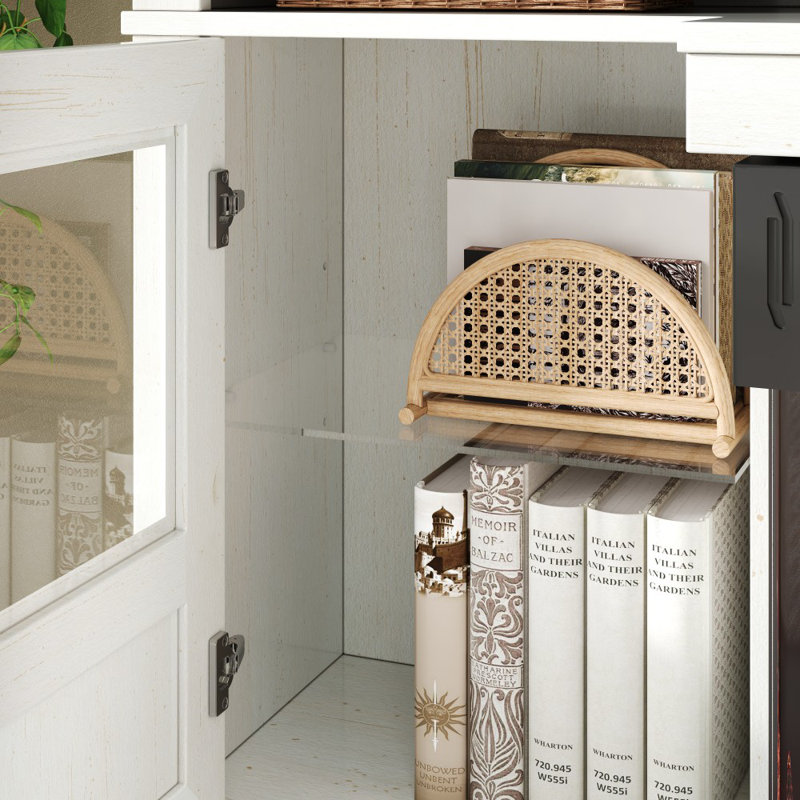 Meuble audio-vidéo Farmhouse Fireplace, Blanc