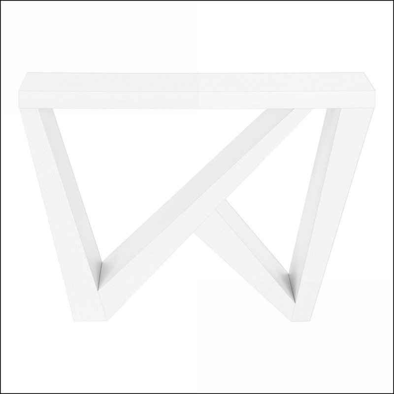 Table basse blanche moderne à faible encombrement avec panneaux épais, idéale pour les petits salons