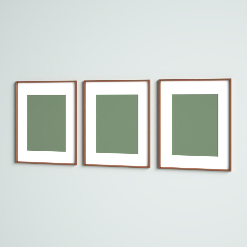 Roesler Rose Gold Metal Picture Frame - Set of 3 with Mat