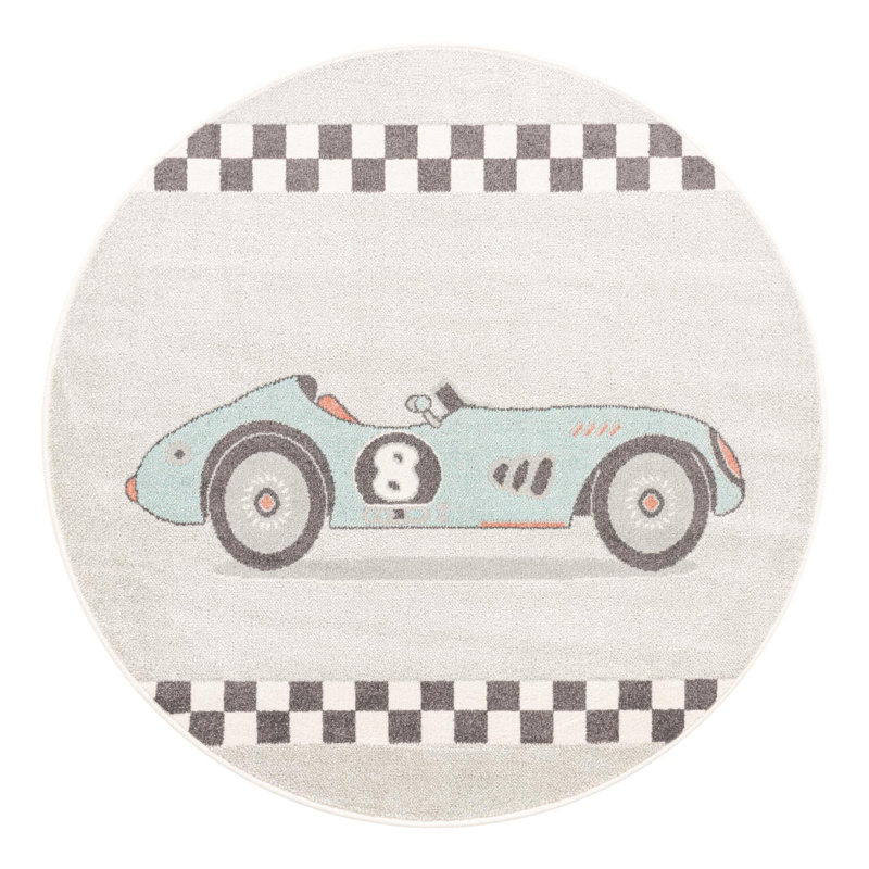 Whimsy Kids Polypropylene Plastic Rug, Round 5'3"