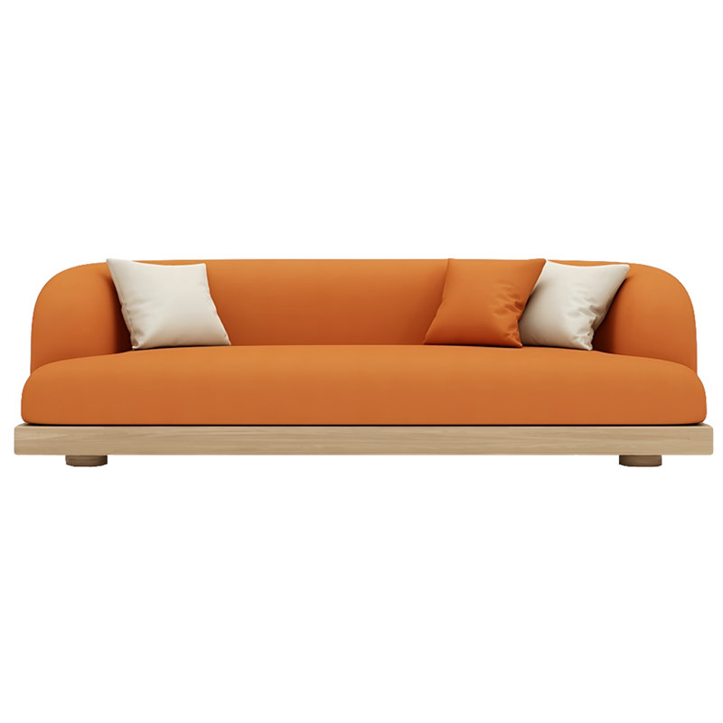 Canapé créatif simple, H 28,74 po x l 94,49 po x P 31,5 po, Orange-brun