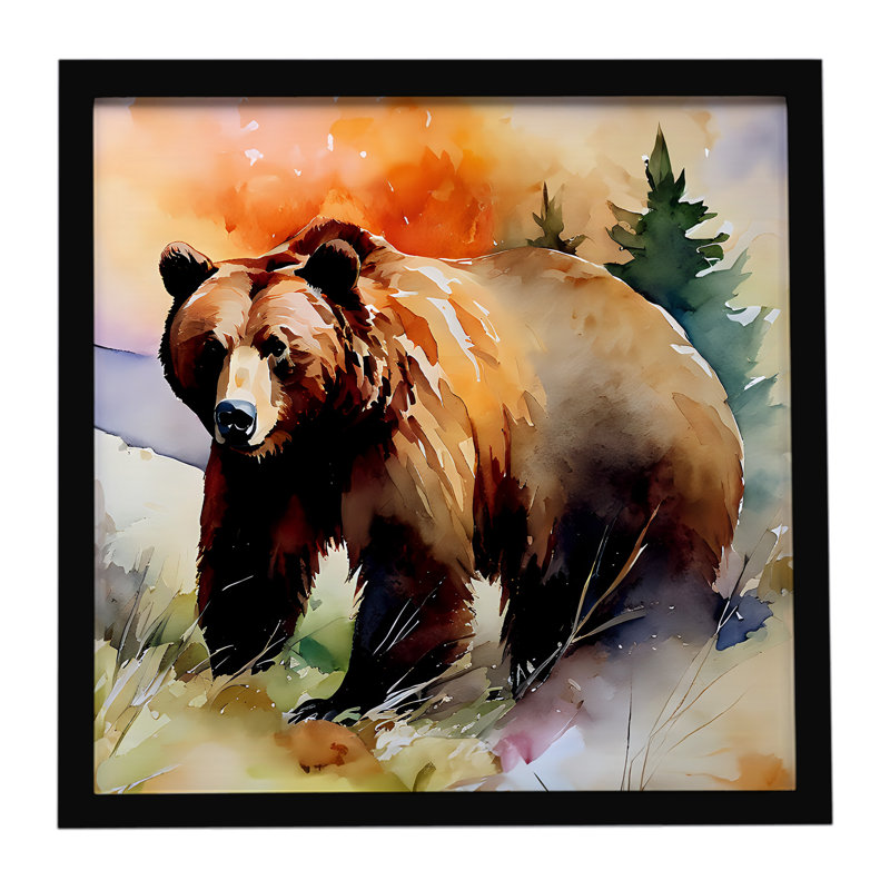 Grizzly Bear Framed Metal Print