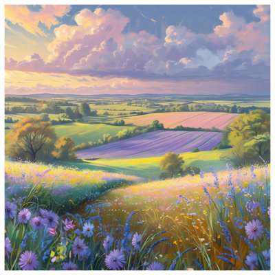 Vibrant Countryside Landscape Comforter