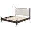 Lit plateforme en bois avec tête de lit tapissier-486764940