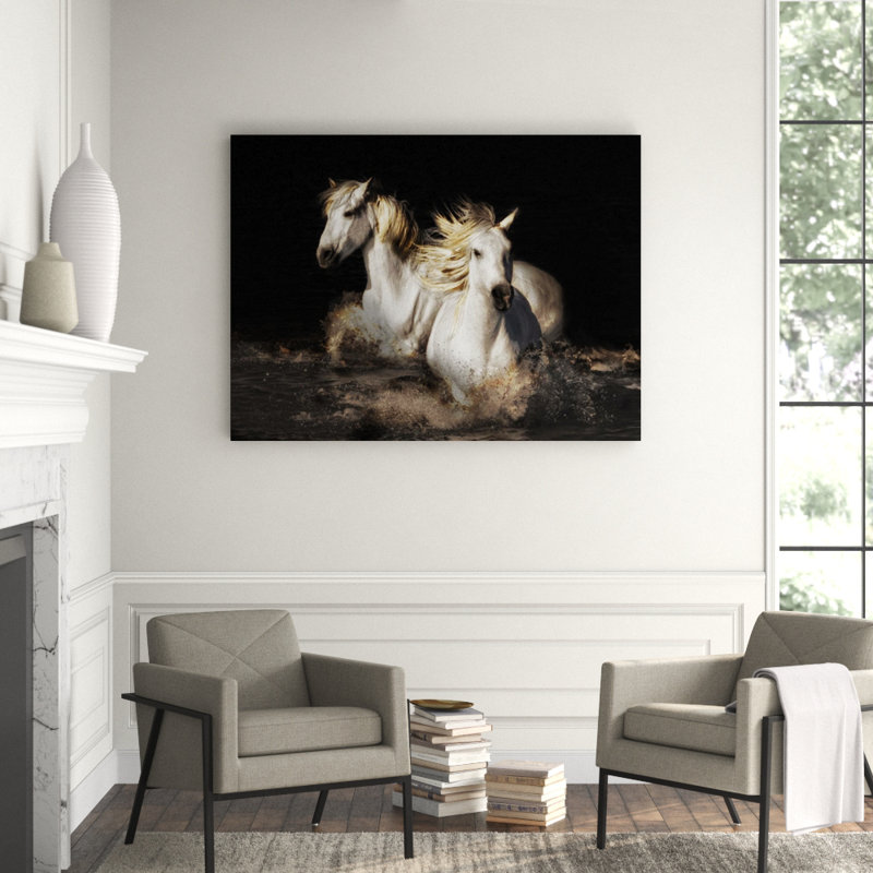 Camarague Horses Print by Bobbie Goodrich, Matte, 36" H x 48" W