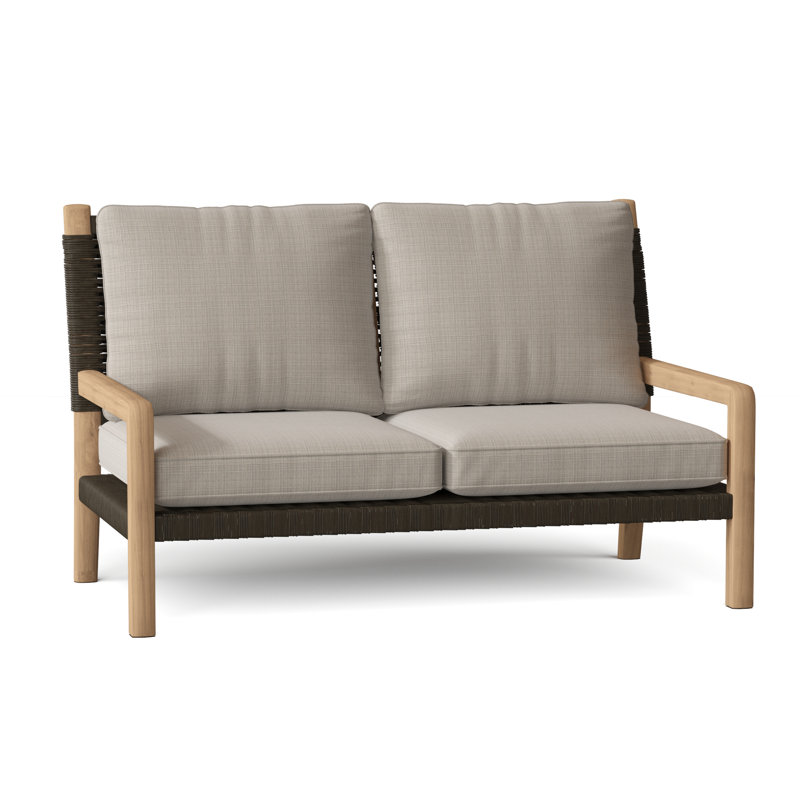 Hudson Outdoor 2 - Seat Loveseat, Canvas Navy Sunbrella® Canvas, Hudson Charcoal Lace
