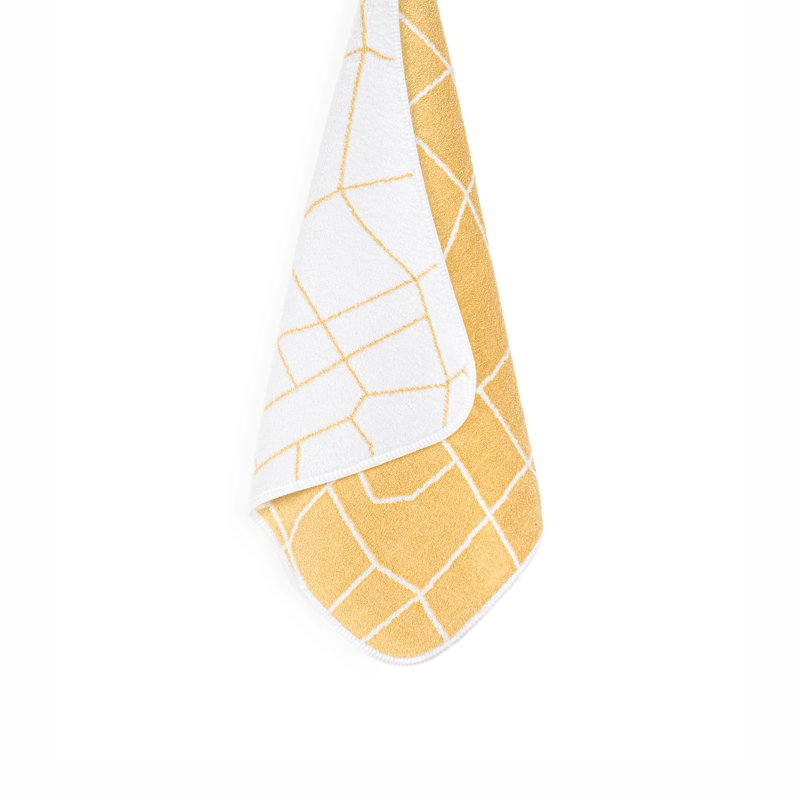 Amalia 100% Cotton Towel, Fingertip Towel, White/Gold