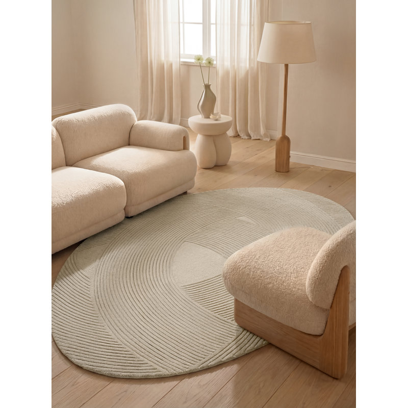 Wool Hand Tufted Area Rug, Cream, Novelty 160 x 230 cm