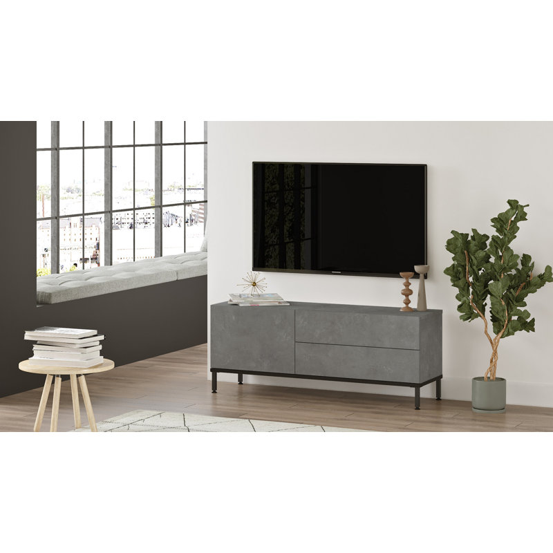 Unfinished TV Stand for TVs up to 50", Silver/Black