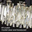 Luminaire suspendu en cristal noir Enchanting, luxueux luminaire suspendu en cristal de 21,7 po, convenant à un éclairage élégant dans les salons, les chambres à coucher, les halls d'entrée et les salles à manger, base E12 (ampoule non incluse)