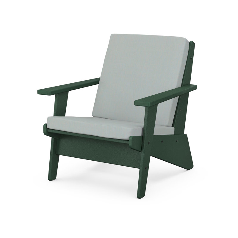 Riviera Modern Lounge Chair, Gray Mist, Teak