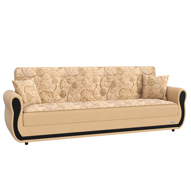 Canapé-lit rembourré convertible avec rangement, Beige