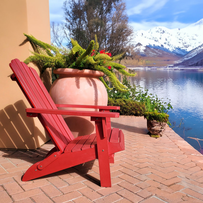 Chaise Adirondack pliante en plastique Polina, Rouge cardinal, H 37 po x l 31 po x p 29 po