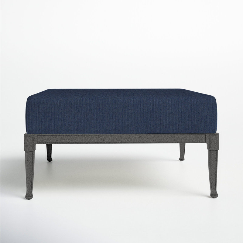 Repose-pieds d'extérieur Wiltshire, Tissage uni palette indigo Sunbrella®, Étain
