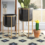 Fidler UV Resistant Metal 2-Piece Planter Set