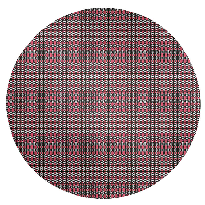 Chenille Geometric Indoor Rug, Round 5'