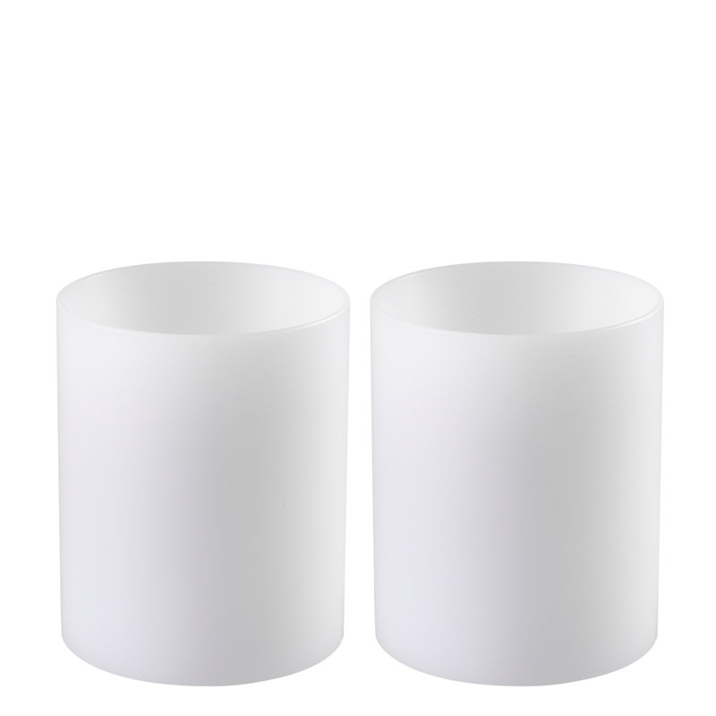 Deep Unscented Flameless Pillar Candle with Polyethylene Holder, 4.72" H x 3.94" W x 3.94" D