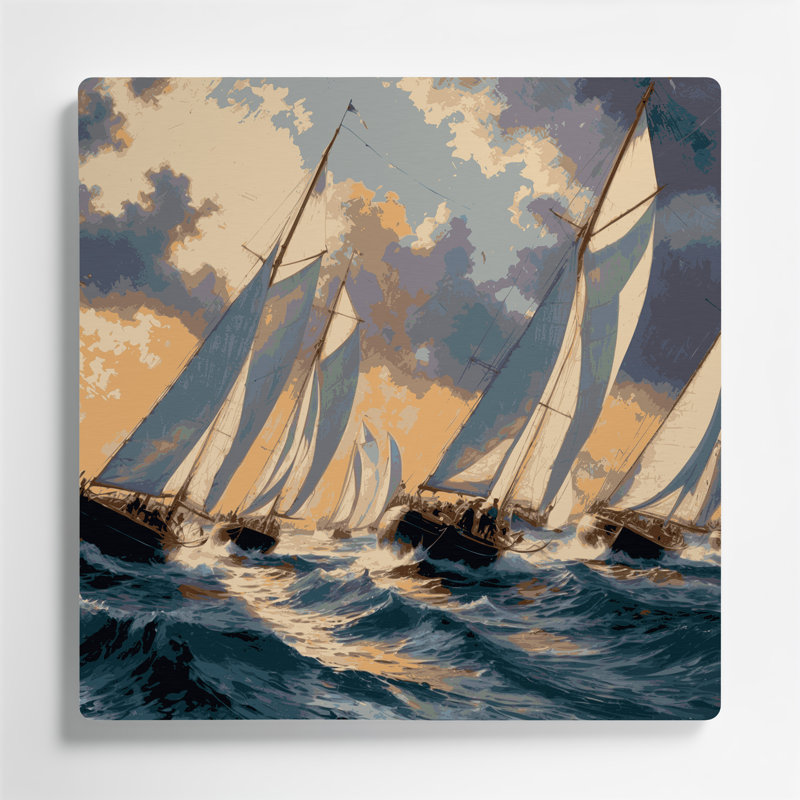 Art de transport gris, régate de transport et course de voile, H 12 po x l 12 po