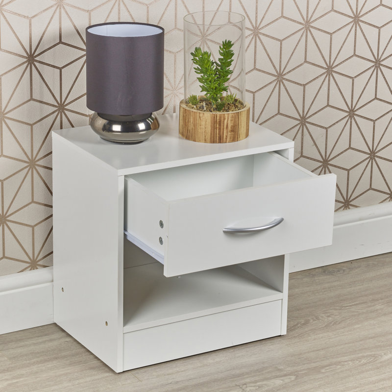 Antona 39cm W Manufactured Wood Bedside Table, White