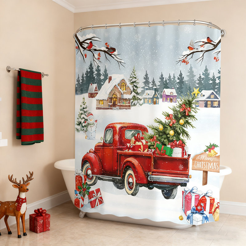 Rideau de douche Rustic Christmas