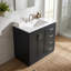 Ensemble de meuble-lavabo en bois massif 30 po + panneau de fibres à densité moyenne avec lavabo en céramique avec 3 tiroirs et portes à fermeture douce-131148012-131409492