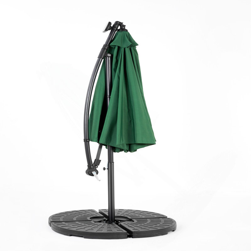 Parasol de marché à DEL 10 pi, Vert foncé