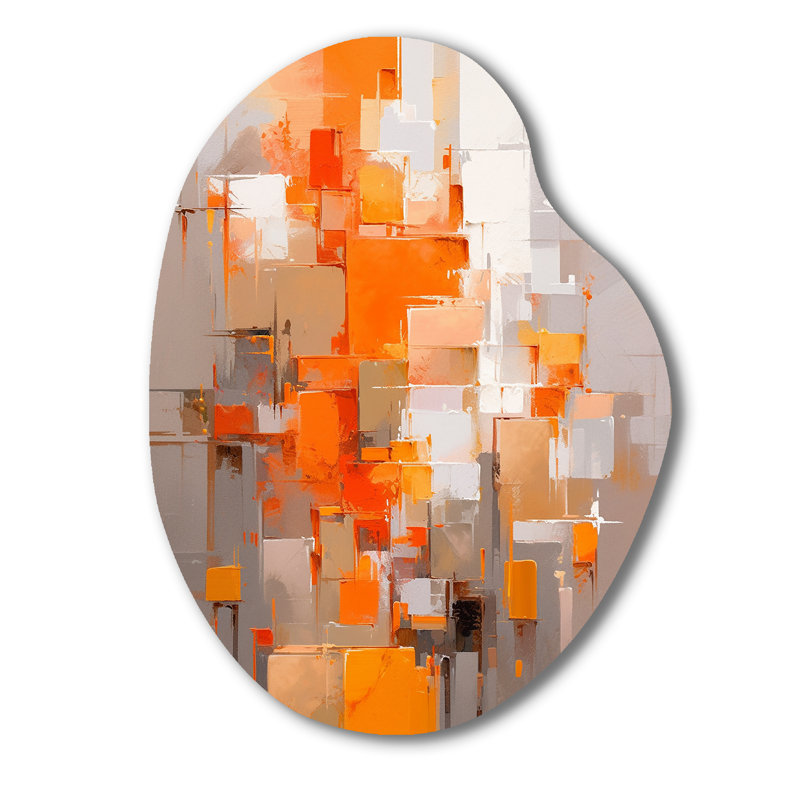 Claiton - cubisme asymétrique, art mural, sculpture murale en métal de forme unique, H 30 po x l 22 po