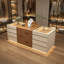 62.99"Beige jewelry storage cabinet display stand