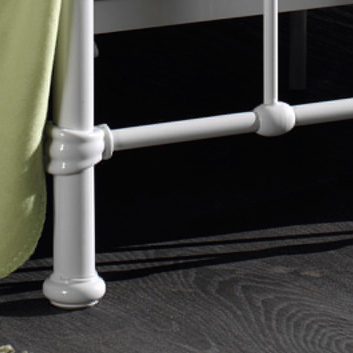 New York Metal Frame Bed, White, European Single (90 x 200cm)