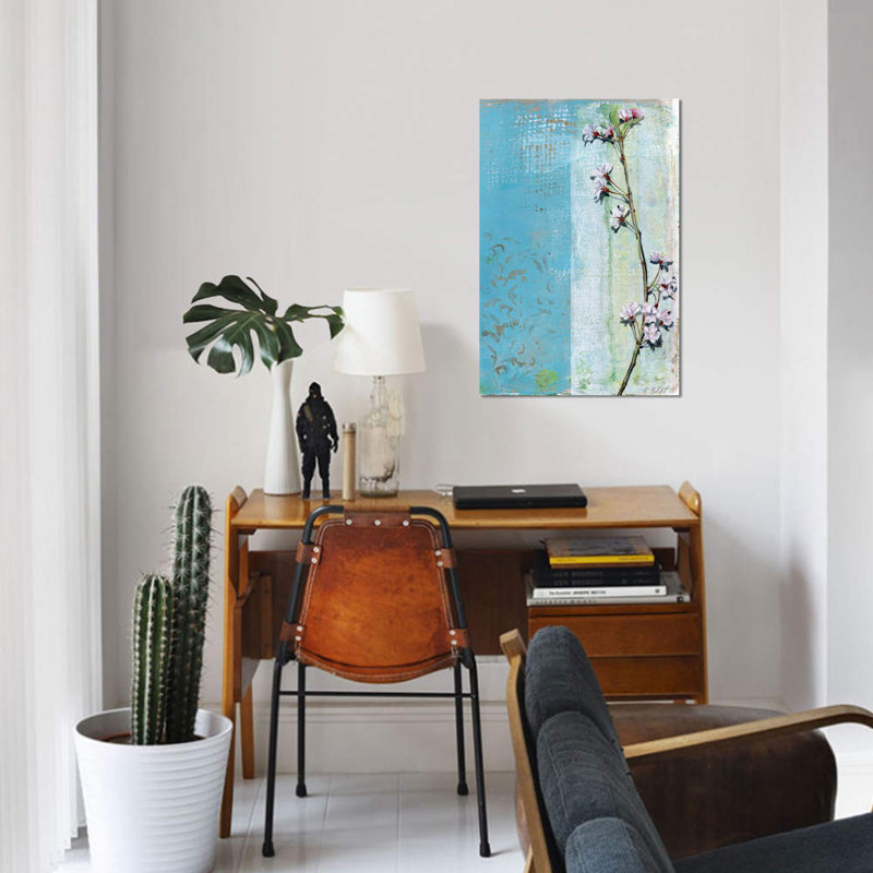 « willow fleuri i », impression sur toile, H 18 po x l 12 po x P 1,5 po, Toile tendue, Pas de tapis