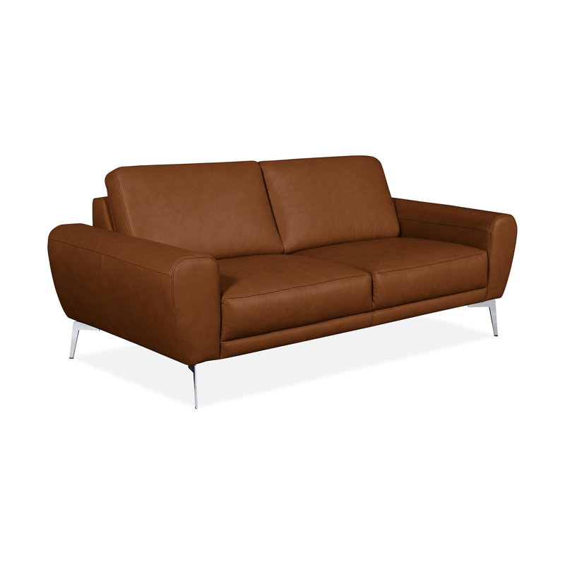 Kilmarnock Genuine Leather 3-seater Sofa, Cognac