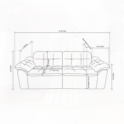 Boneless Modern Chenille Sofa LoveSeat