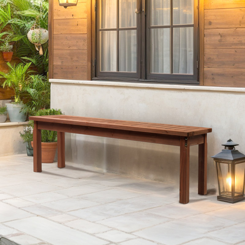 Banc en bois de sapin massif de 62 po (ensemble de 2)