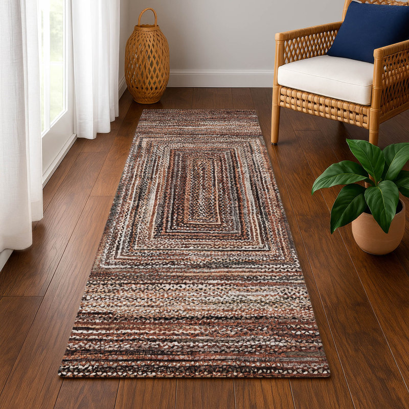 Premium Machine Washable Bucz AMF1725 Geometric Rug, Runner 2'3" x 7'6"