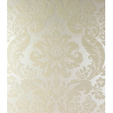 Shadow Black Flocked Damask Wallpaper