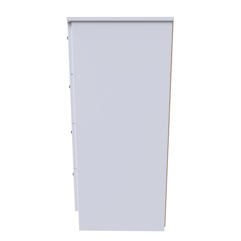 Bhaga 37cm W Manufactured Wood Bedside Table, White Matt