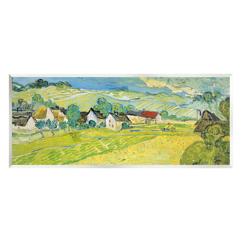 «Vue Ensoleille Van Gogh Classic» par Vincent Van Gogh - Peinture, H 7 po x l 17 po x P 0,5 po, Bois