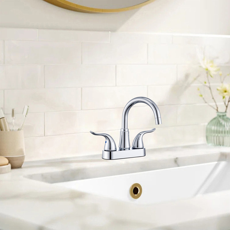 Voyage 4-Inch Center-Set Bathroom Sink Faucet - Dual Handle, ABS Construction With Pop-Up Drain, Chrome