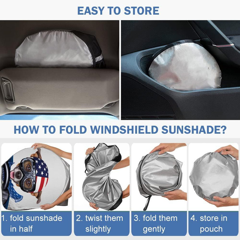 Car Front Window Windshield Sun Shade Foldable Shield Cover Visor UV-Block