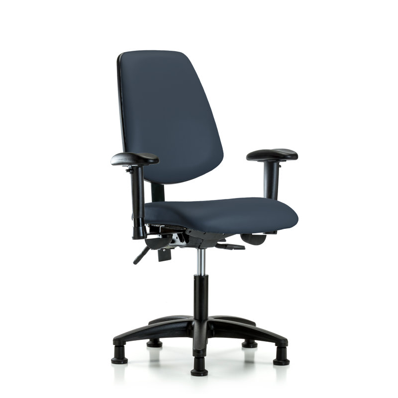 Roxana Vinyl Task Chair, Glides, Imperial Blue, Included