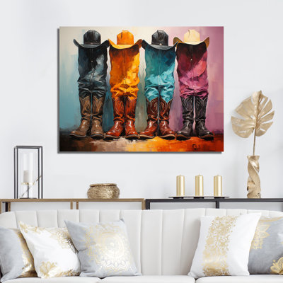 Popart, chapeaux et bottes de cowboy