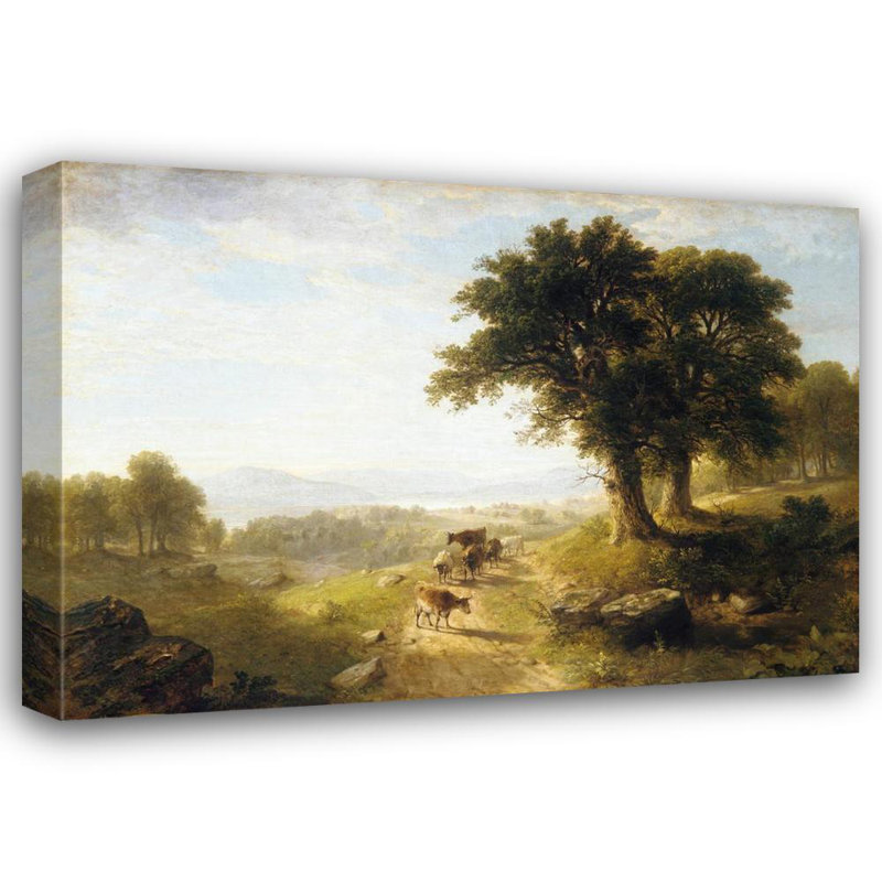 «River Scene» par Asher Brown Durand - Art mural sur toile tendue avec châssis, H 24 po x l 17 po
