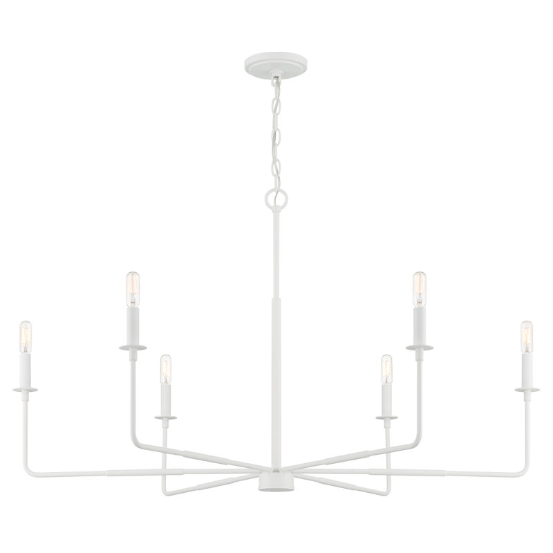 Alysa 6-Light Chandelier, Blanc bisque