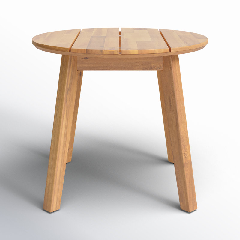 Round Acacia Outdoor Side Table , 22'' in. W 22'' in. D