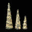 Ensemble de 3 décorations de Noël lumineuses en forme de crayon blanc chaud pour sapin de Noël
