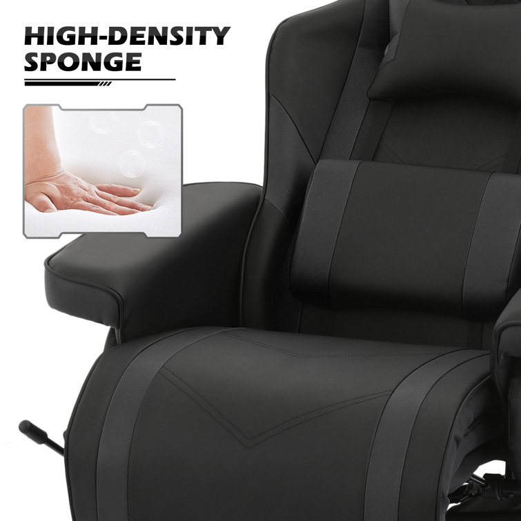 MoNiBloom Gaming Recliner Chair, PU Leather Home Theater Seating Single  Sofa Modern Living Room Recliner Armchair with Footrest Lumbar Support