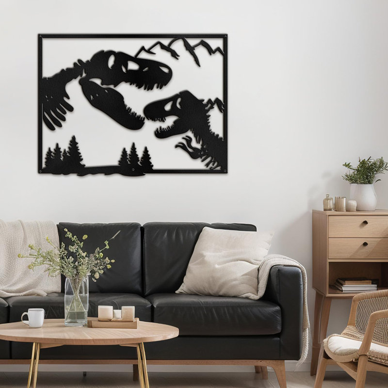 Décoration murale en métal, H 24 po x l 36 po x P 0,05 po, Noir