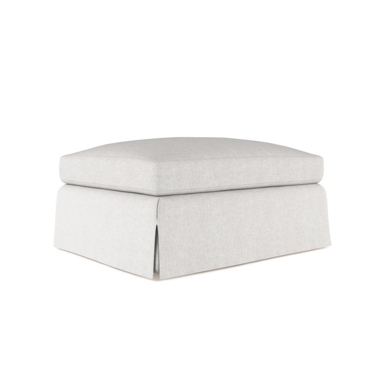Ludlow Ottoman, Plush Velvet Silver Streak, Natural