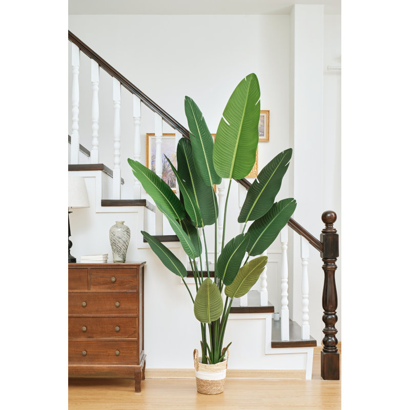83'' Faux Banana Tree in Pot - Lifelike Decor