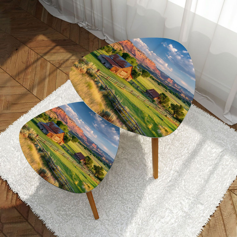 Ensemble de 2 tables basses gigognes Triangle
